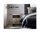 Artiss Bedside Table 2 Drawers with Shelf - BADAN