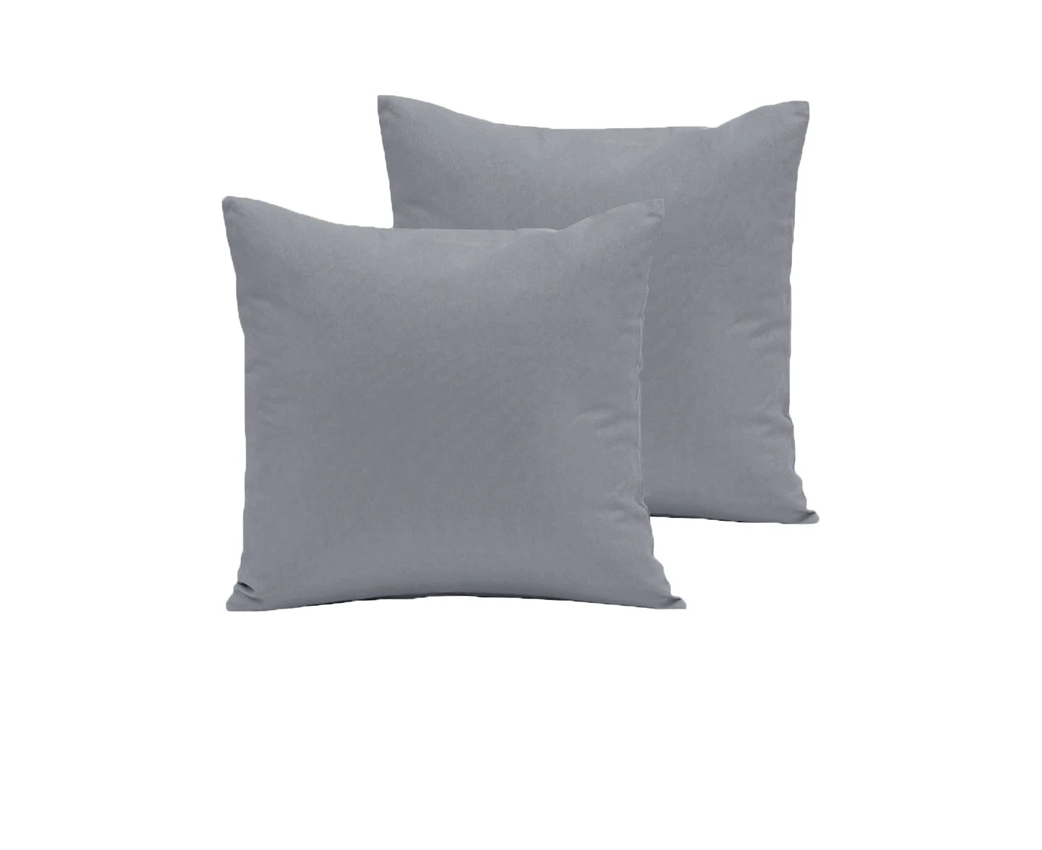 Pair of  280TC Polyester Cotton European Pillowcases 64 x 64 cm - Grey