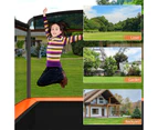 Costway 2-IN-1 Kids Trampoline Rectangular Trampolines w/Enclosure security Net Pad & Swing Outdoor Jumping Fun Xmas Gift, Orange