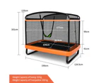 Costway 2-IN-1 Kids Trampoline Rectangular Trampolines w/Enclosure security Net Pad & Swing Outdoor Jumping Fun Xmas Gift, Orange