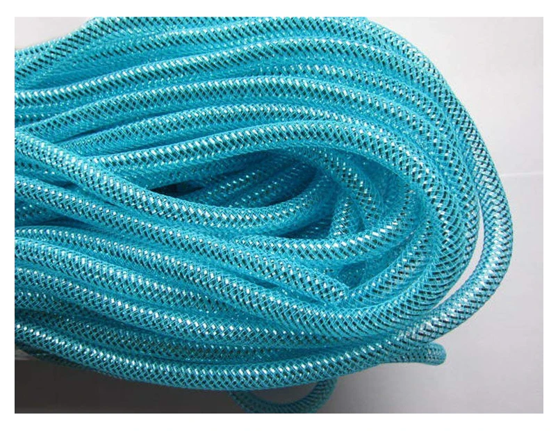 YYCRAFT One Roll 30 Yards Solid Mesh Tube Deco Flex for Wreaths Cyberlox CRIN Crafts 8mm 3/8-Inch (Turquoise)