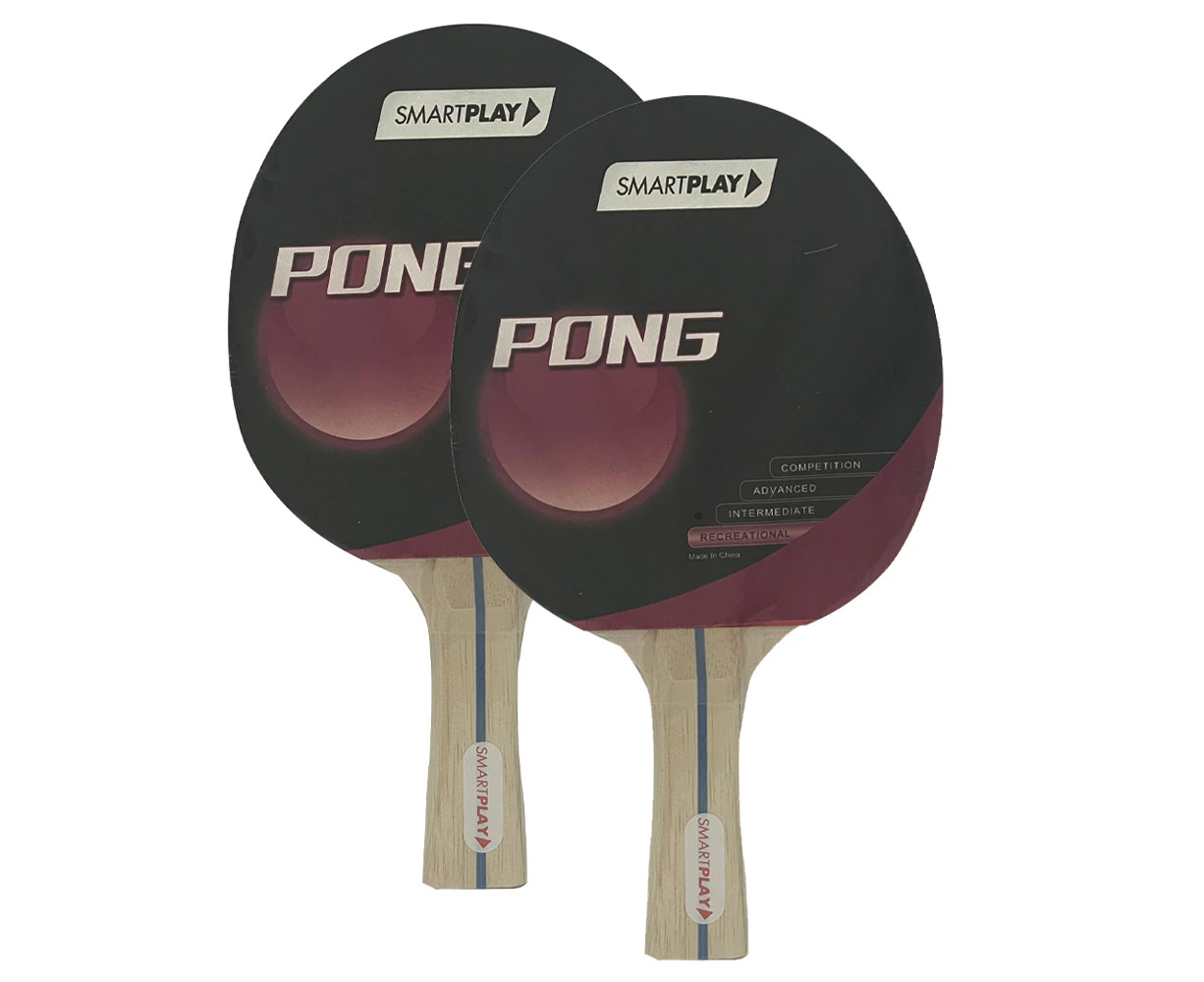 2x Smartplay Pong Pimple In Recreational Table Tennis Bat/Beginner Sports Racket