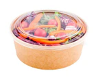 Take Away Kraft Paper Salad Bowl Food Grade Takeout Tableware Food Bowl With Lid 16oz