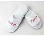 Women Bridal Slippers Bride To Be Bridesmaid Maid Of Honour Wedding White Pink Gold - MAID OF HONOUR Pink