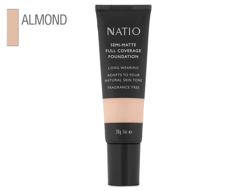 Natio Semi-Matte Full Coverage Foundation 30g - Almond