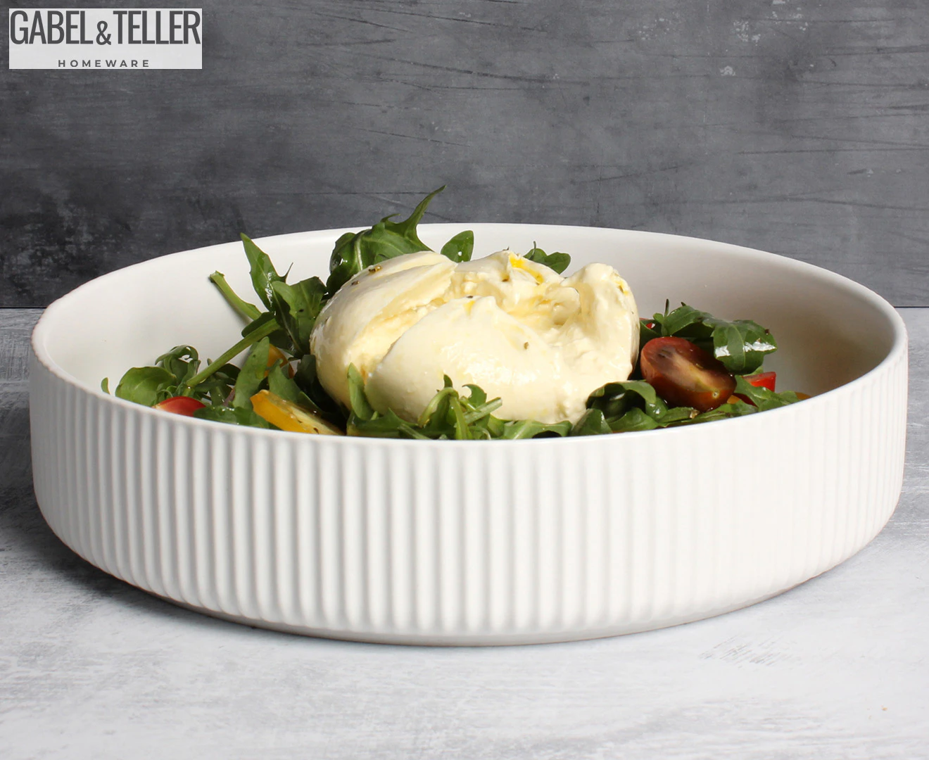 Gabel & Teller 26x6cm Salad Bowl - Matte White