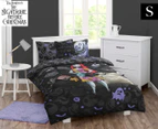 Disney Nightmare Before Christmas Single Bed Quilt Cover Set - Black/Grey
