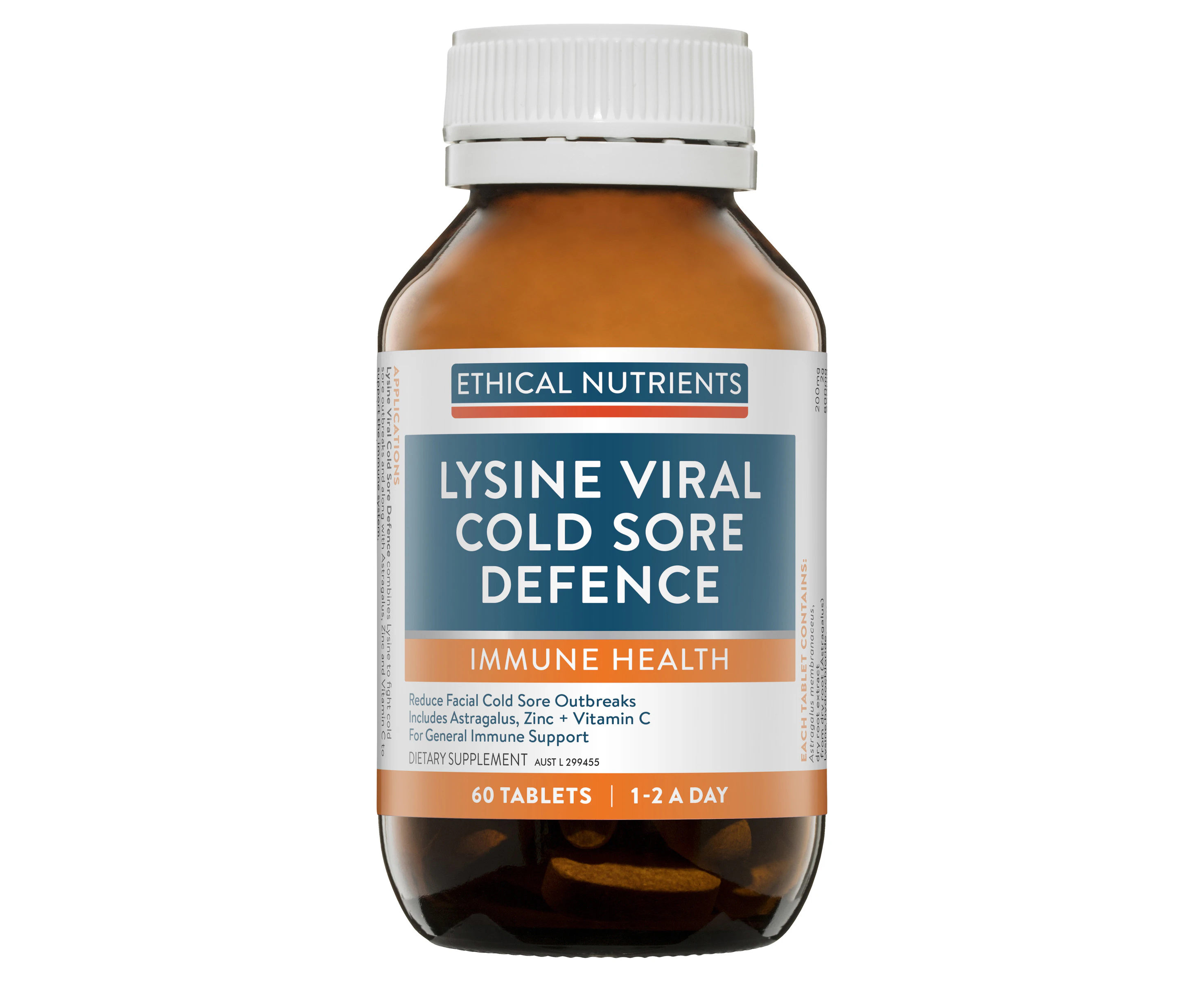 Ethical Nutrients Lysine Viral Cold Sore Defence Tabs 60