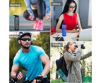 1L Water Bottle with Straw Flip Top, BPA Free Motivational Drink Bottle for Outdoor, Travel, Sports & Fitness, Aqua