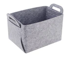 Collapsible Felt Storage Bin Storage Basket with Carry Handles - Light gray, 25 x 18 x 3cm
