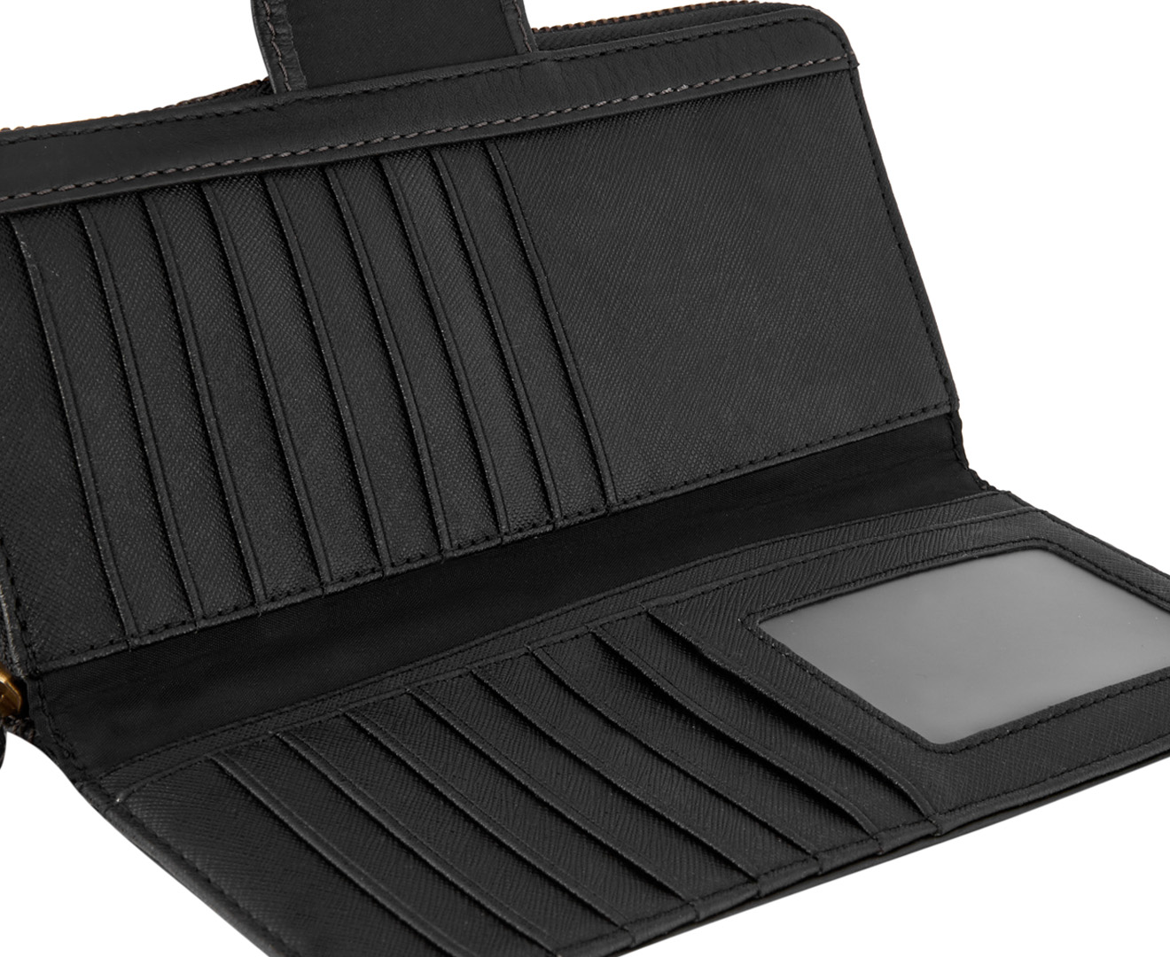 Fossil Madison Zip Clutch Wallet - Black | M.catch.com.au