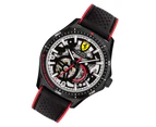 Scuderia Ferrari Pilota Black Leather & Red Silicone Men's Automatic Watch - 830837