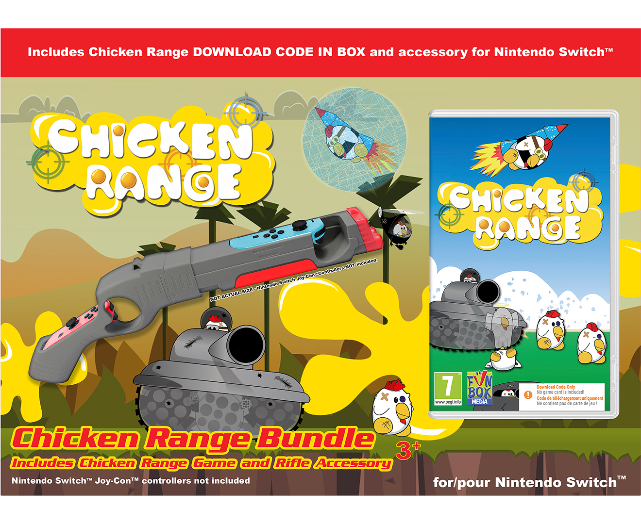 Nintendo Switch Chicken Range Game Code and Rifle Accessory Bundle Catch.au