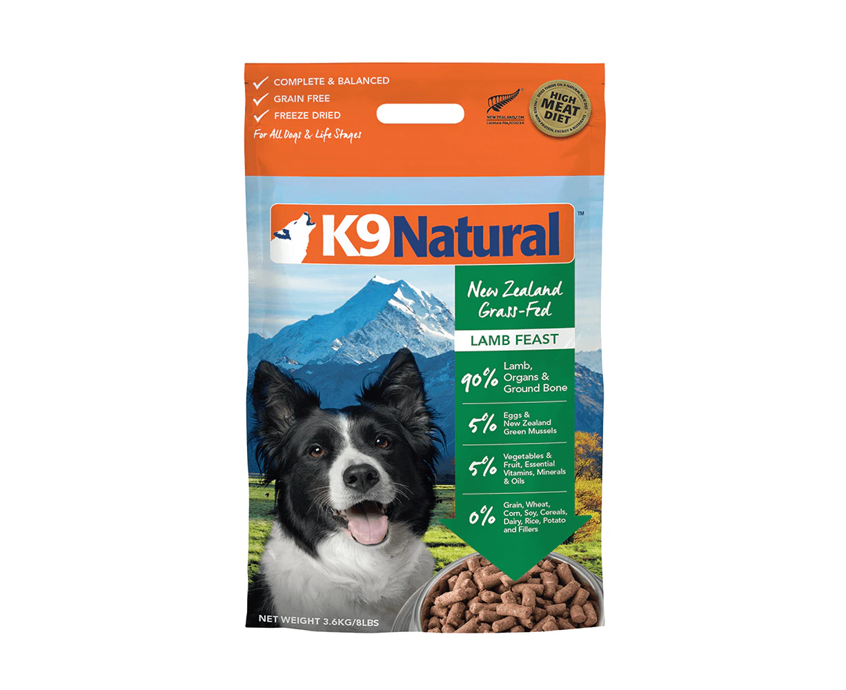 K9 Natural Freeze Dried Dog Food Lamb Feast 3.6KG