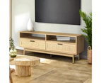 Artiss TV Cabinet Entertainment Unit TV Stand Wooden Rattan Storage Drawer 140CM