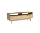 Artiss TV Cabinet Entertainment Unit TV Stand Wooden Rattan Storage Drawer 140CM