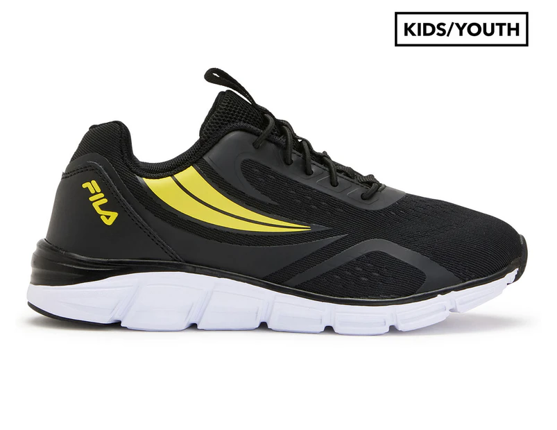 Fila Boys' Ragusa  Running Shoes - Black/Yellow