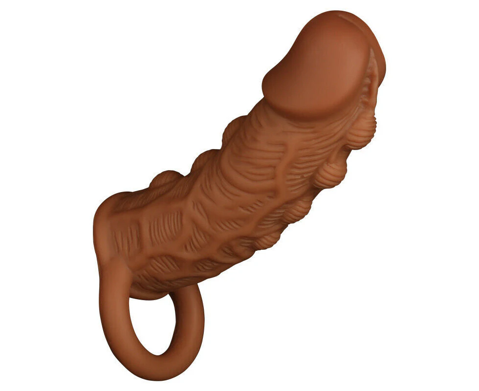 YUNMAN Silicone Beaded Realistic Penis Sleeve Extender Cock Ring