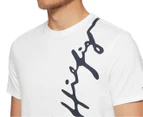 Tommy Hilfiger Men's TH Cool Signature Tee / T-Shirt / Tshirt - Bright White