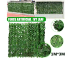 1*3M Outdoor Artificial Leaf Privacy Fence Screen Decor Panels Hedge Garden Wall Decor