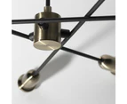 Lynsey Modern Elegant Pendant Lamp Ceiling Light - Black & Antique Brass - Brass