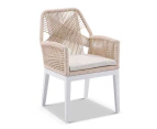 Hugo Outdoor Aluminium and Rope Dining Chair - Outdoor Chairs - White