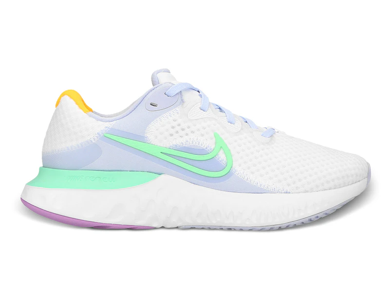 Nike Women's Renew Run 2 Running Shoes - White/Green Glow/Ghost