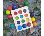 Grimms Inspired Wood colour sorting board + Rainbow marble