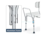 Medical Tub Transfer Bench Adjustable Shower Bath Seat Stool with Armrest and Back