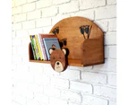 Children's book shelf Bear theme for children's room with mounting pins