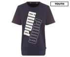 Puma Youth Boys' Puma Power Logo Tee / T-Shirt / Tshirt - Peacoat