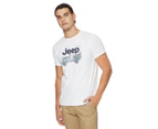 Jeep Men's Graphic Tee / T-Shirt / Tshirt - White
