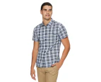 Jeep Men's Check Short Sleeve Shirt - Blue