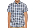 Jeep Men's Check Short Sleeve Shirt - Blue