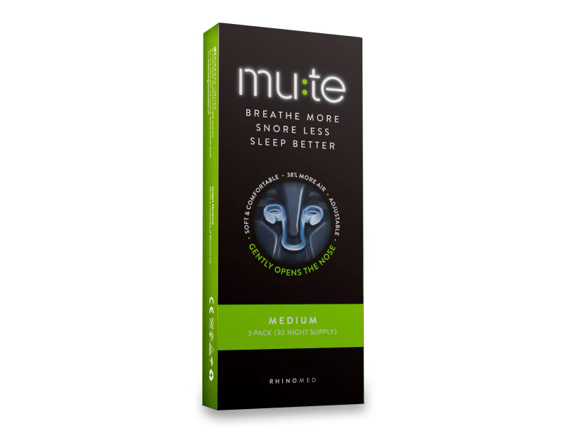 Mute Breathe More Snore Less Medium 3 Pack (30 Night Supply)