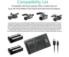USB Dual Charger for Sony NP-F330, F550, F570, F750, F770, F960, F530, F330, F570, CCD-SC55, TR516, TR716, TR818 Battery
