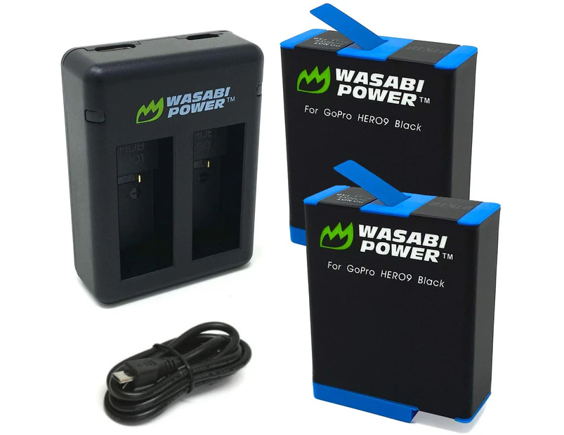 Wasabi Power HERO10 Battery (2-Pack) and Dual Charger for GoPro HERO 10 Black