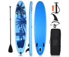 300CM Inflatable Stand Up Paddle Board w/Accessories Adjustable Paddle Bottom Fin Hand Pump Non-Slip Deck Leash for All Skill Levels Youth & Adult