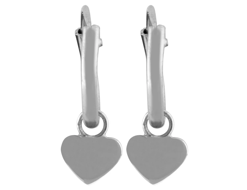 Minali Kids' Heart Hoop Earrings - Silver