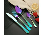 Cutlery Set Rainbow 60 pcs Stainless Steel Knife Fork Spoon Stylish Teaspoon Kitchen