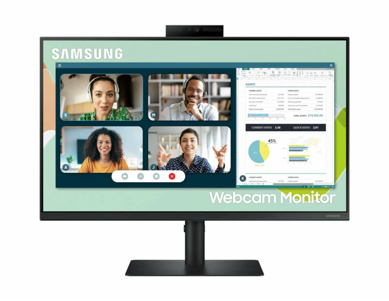 Samsung 24" 75Hz Full HD FreeSync IPS Business Monitor with Webcam - Black