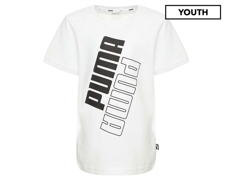 Puma Youth Boys' Puma Power Logo Tee / T-Shirt / Tshirt - Puma White