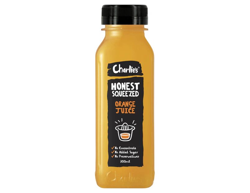 Charlies Juice Orange Bottles 12 x 300mL