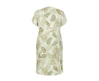 Beme 					V-Neck Print Dress - Womens - Plus Size Curvy - Soft Leaf Print