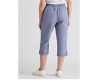 Rockmans Crop Linen Pants - Womens - Soft Chambray