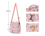 LOKASS Lunch Bags with Removable Shoulder Strap for Women-Pink