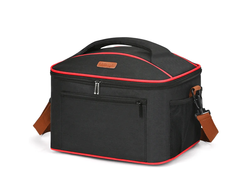 LOKASS Leakproof Cooler Bag Insulated Picnic Bag for Hiking(25L)-Black
