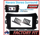 For NISSAN NAVARA D23 NP300 2015+ BLACK fascia panel GPS DOUBLE-DIN FACIA KIT dash