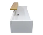ZIVA Reception Desk 2.4M with Right Panel - White