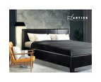 Artiss Bed Frame Double Queen Size Base Platform With Headboard Black Leather Neo Collection